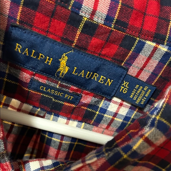 Ralph Lauren Men's Red and Blue Plaid Shirt - Picture 2 of 8